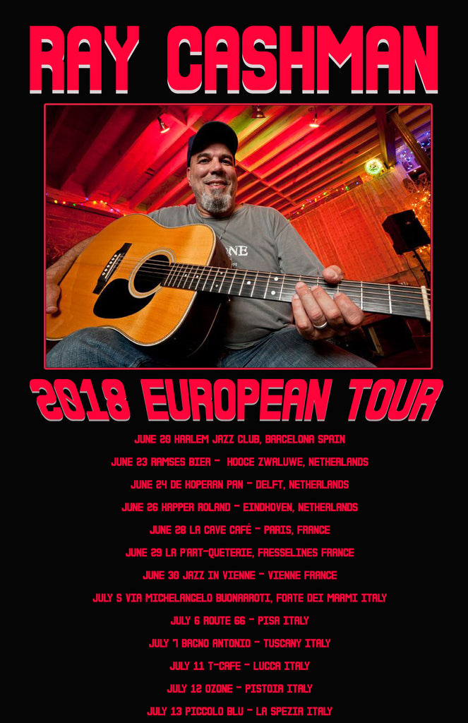 Ray Cashman Summer 2018 European Tour Dates